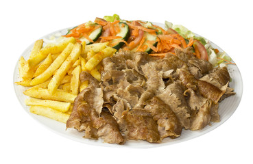 Kebab Pommes Salat