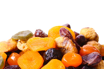 Dried fruits isolated on white