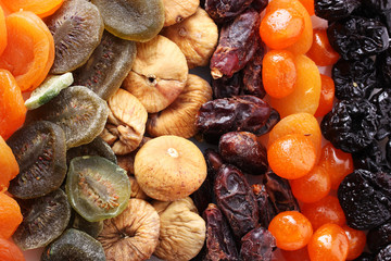 Dried fruits close up