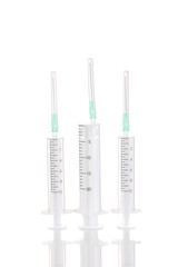 Syringes isolated on white