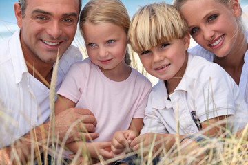 happy family at beach