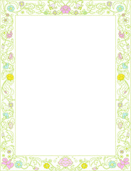 Spring frame  with flowers