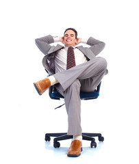 Relaxing handsome businessman.