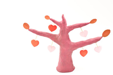 粘土細工のハートのなる木