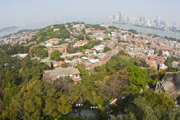 View from Gulangyu Island, Xiamen, China.