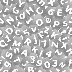 Grey vector letters seamless background