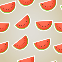 Red water melon slices seamless background