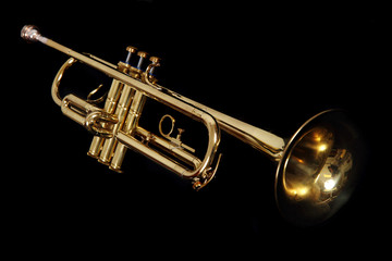 golden trumpet - obrazy, fototapety, plakaty