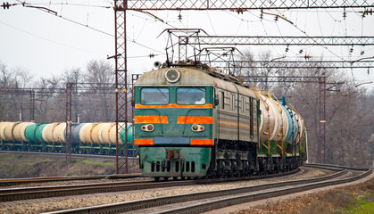 Naklejka premium Freight train with petroleum