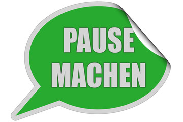 SP-Sticker gr&uuml;n curl oben PAUSE MACHEN