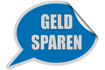 SP-Sticker blau curl oben GELD SPAREN