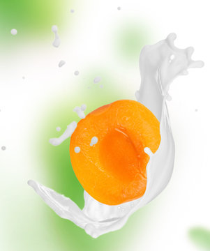 Apricot in milk splash 