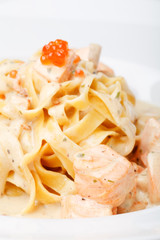 Fettuccine with salmon