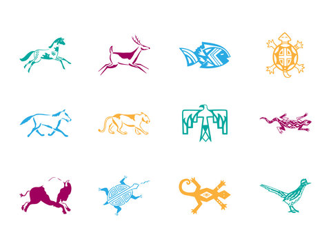 0123 Cave Painting Animal Icons