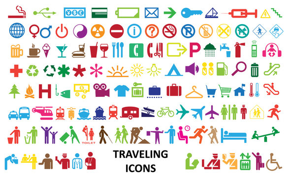 0222 Colorful Traveling Web Icons