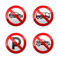 Set prohibited signs - transport