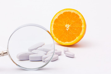 Tablets on the white background