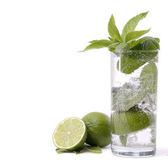 Mint in a glass isolated on white