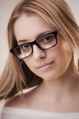 Cute girl wearing glasses