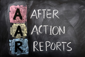 Acronym of AAR for After Action Reports
