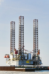 Fototapeta na wymiar Offshore oil rig drilling platform in Esbjerg, Denmark