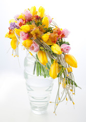 Floristry - colorful flower bouquet arrangement in vase