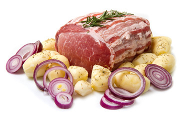 arrosto con patate e cipolle