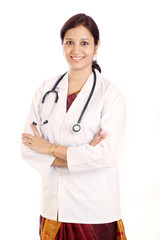 Smiling Indian doctor woman