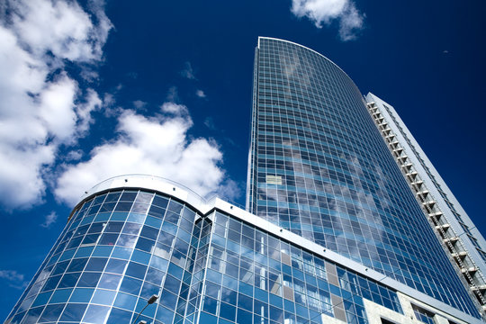 modern glass skyscrapers