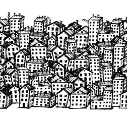 City sketch, seamless background for your design