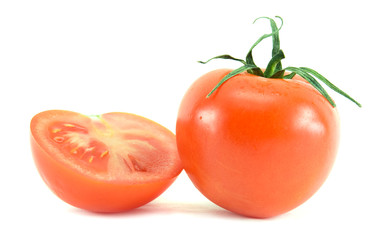 Fresh tomatoes isolated on a white