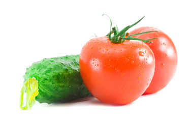 Fresh vegetables isolated on a white background