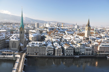 Obraz premium Winter view of Zurich
