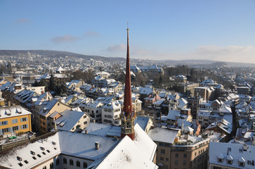 Obraz premium Winter view of Zurich
