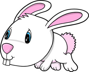 Cute Easter Bunny Rabbit Animal Vector Illustration Art