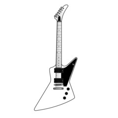 white metal guitar
