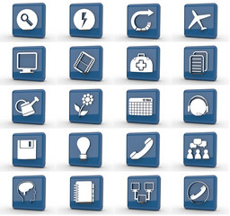 20 Buttons 3d III blau