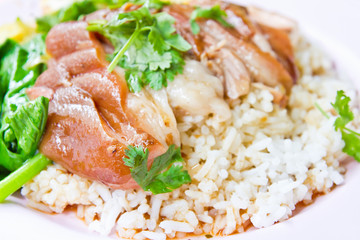 Stewed pork with cooked rice