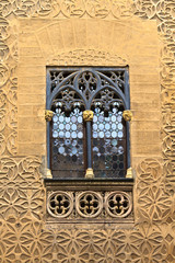 Arab floral wall decoration and window