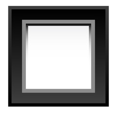 Black photo frame isolated on white background