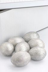 Silver Easter eggs