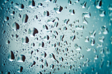 Blue water drops texture