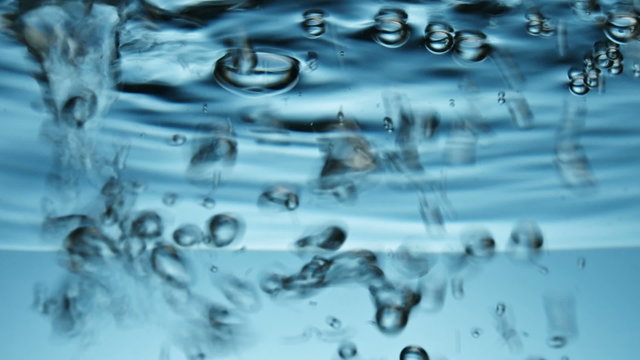 blue closeup of bubbles underwater