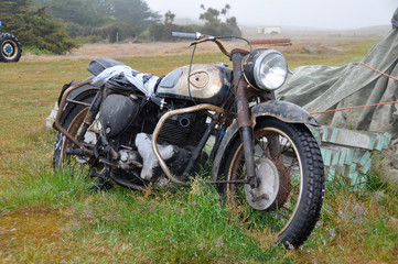 Rusting motor cycle Falkland Islands