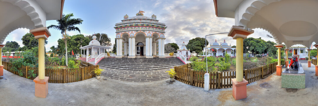 Panoramic view on Hindu temple in Mauritius