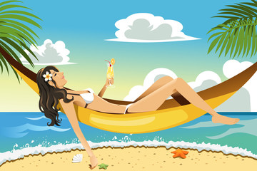 Obraz na płótnie Canvas Kobieta plaża