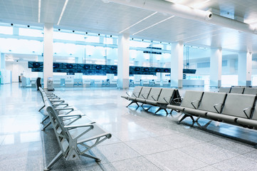 Waiting area in airport terminal