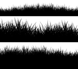 3 style silhouettes  grass