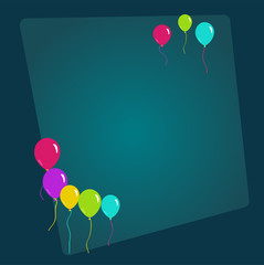 frame background with balloons