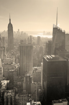 Fototapeta New York City skyline black and white